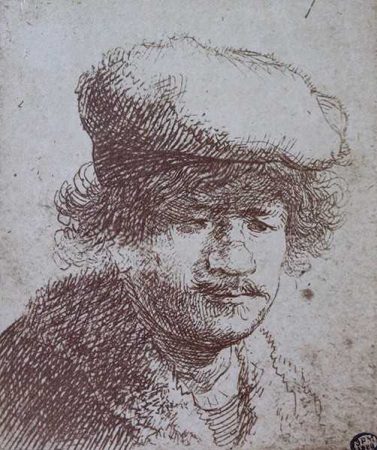 Рембрандт Харменс ван Рейн. 15.07.1606-04.10.1669. Автопортрет в берете, надвинутом на лоб