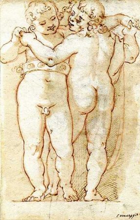 Полидоро да Караваджо (Полидоро Кальдара) П.а. 1495-1543. Двое детей
